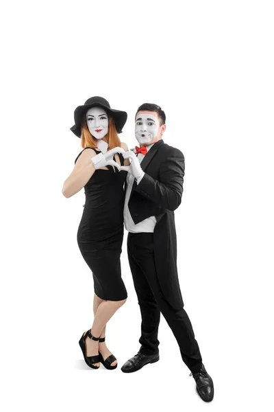 Underbara par mime artister — Stockfoto