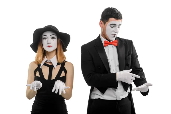 Two mimes as clerks — Stock Photo, Image