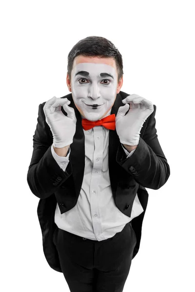 Cute male mime on white — Stock Photo, Image