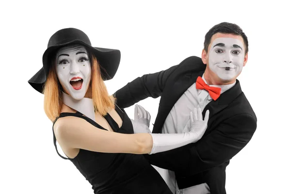 Mimes dancing together — Stock Photo, Image