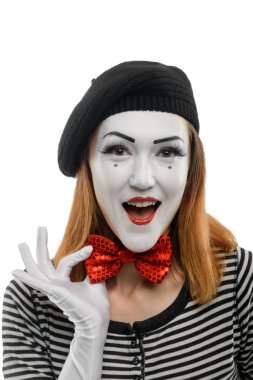 Mutlu kadın MIME sanatçı