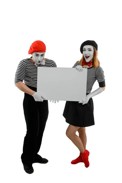 Vertical portrait of mime artists — Stock Photo, Image