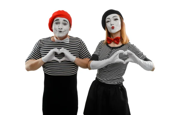 Mimes haciendo una forma de corazón — Foto de Stock