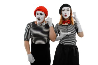 MIME çift üzerinde beyaz izole