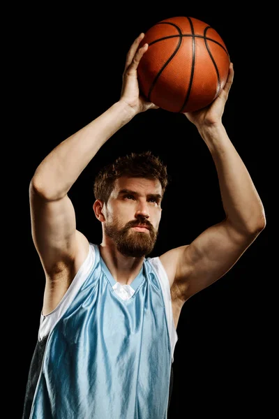 Isolado no jogador de basquete preto — Fotografia de Stock