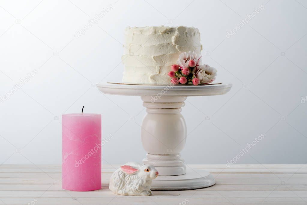 Pastel cake and candle