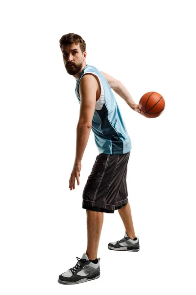 Basketballspieler mit Ball — Stockfoto