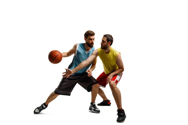 Jogadores de basquete em branco — Fotografia de Stock