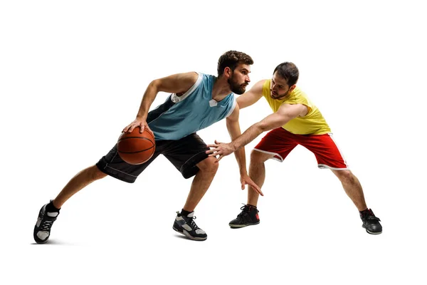 Jogador de basquete dirigindo ao cesto — Fotografia de Stock