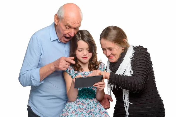 Relatives browsing through photos — Stock Photo, Image