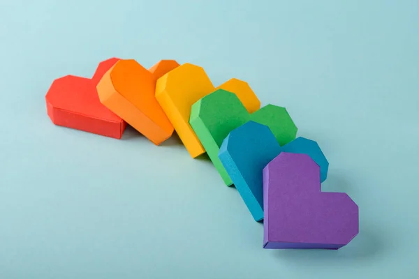 Composición de corazones de papel de colores —  Fotos de Stock