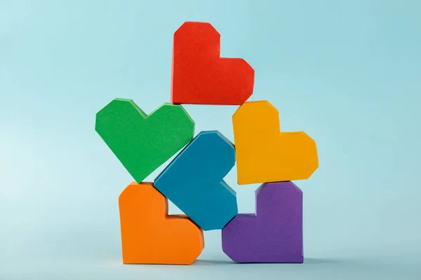 Pila de corazones de papel 3d —  Fotos de Stock
