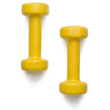 Sarı dumbbells çifti