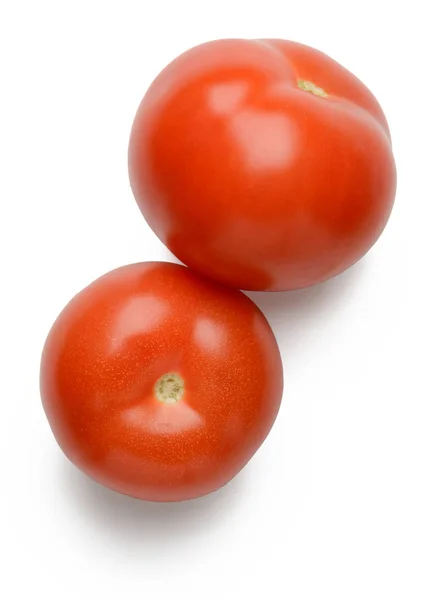 Zwei rote Tomaten auf weißen — Stockfoto