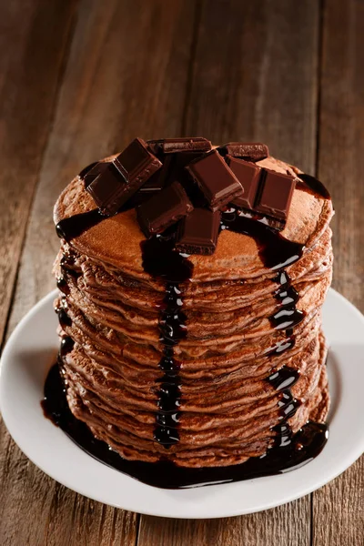 Pile de crêpes au chocolat — Photo