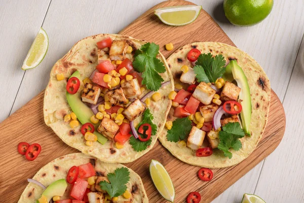 Tortillas con relleno de tacos veganos — Foto de Stock