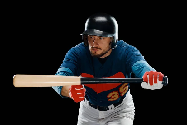 A játékos ellenőrzése a fa bat — Stock Fotó