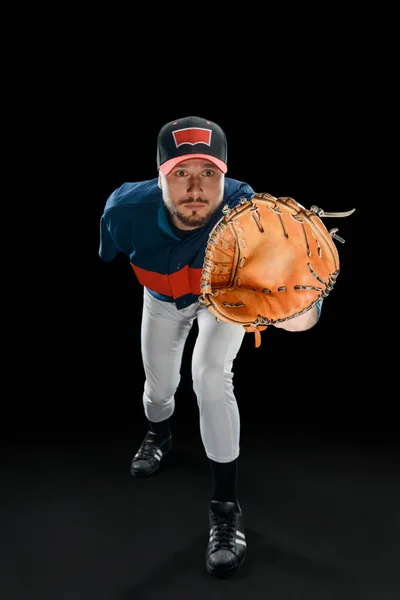 Jogador de beisebol pegar uma bola — Fotografia de Stock