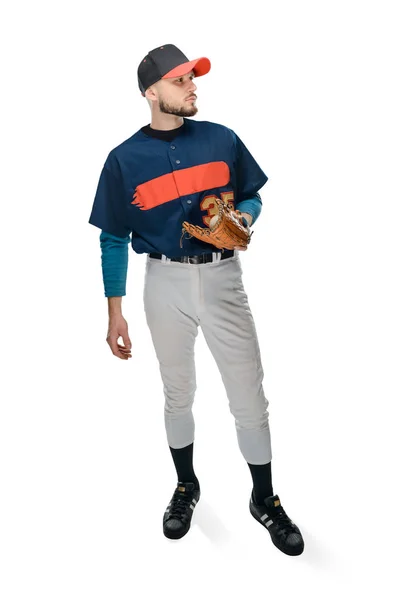 Ung man spela baseboll — Stockfoto