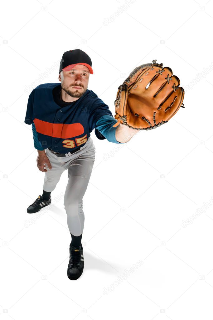 Pitcher catching a ball