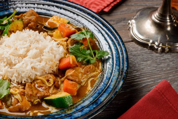 Plate of chicken curry — Stock Photo, Image