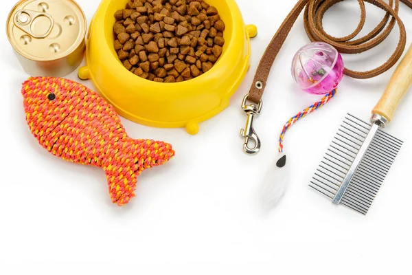 Brinquedos para animais de estimação, acessórios e alimentos — Fotografia de Stock