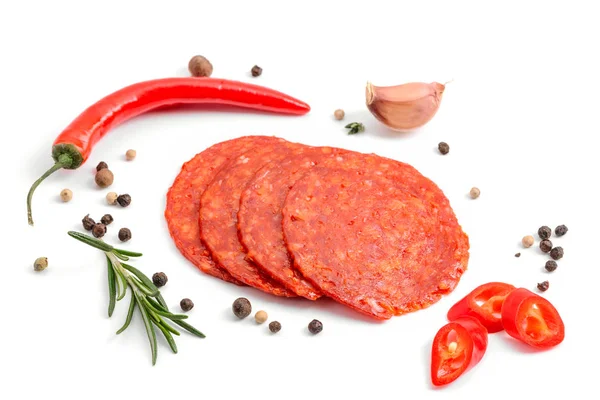 Rodajas de pepperoni, chile rojo —  Fotos de Stock