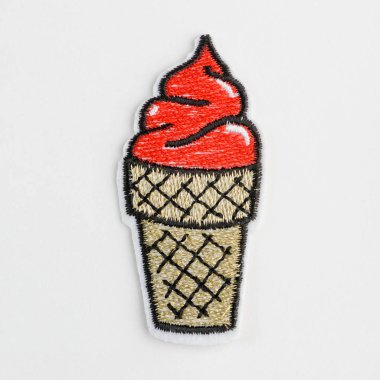 Ice cream embroidered patch clipart