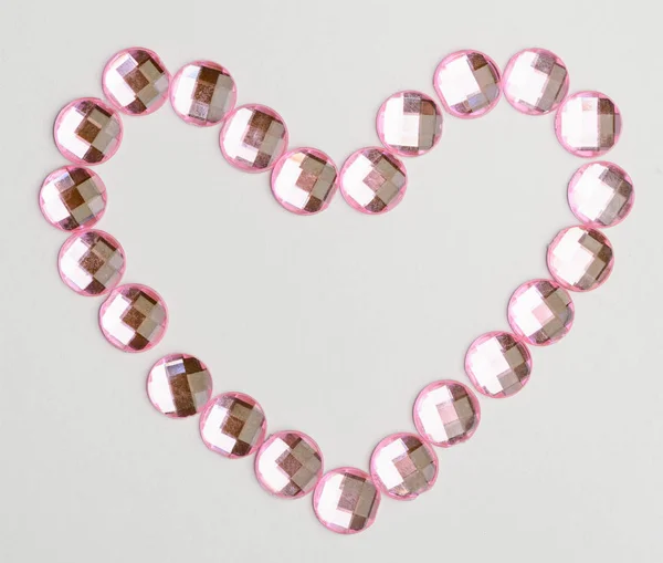 Pink rhinestone heart — Stock Photo, Image