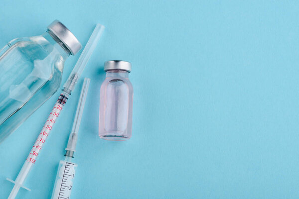 Syringes, bottle and vial