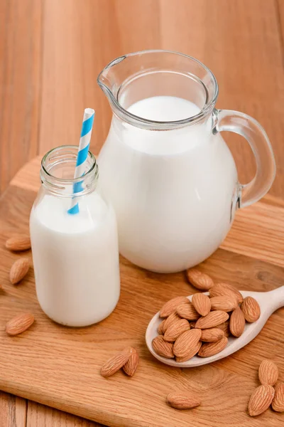 Raw almonds and plant milk