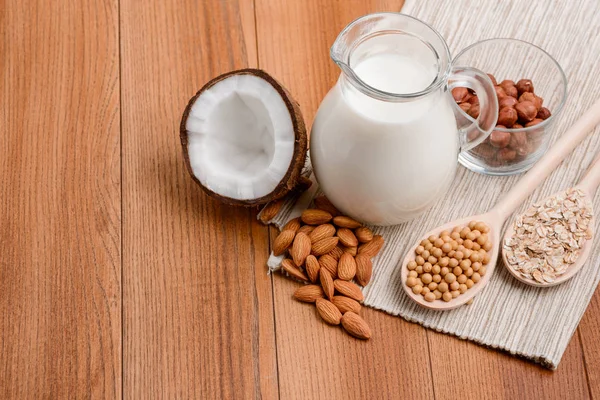 stock image Vegan milk and organic ingredients