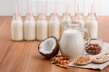 Taze ev yapımı vegan süt