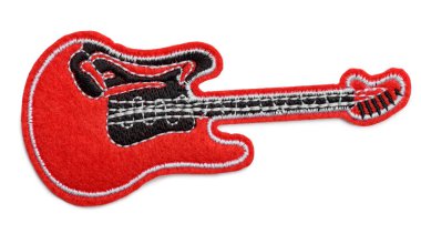 Kırmızı elektro gitar kumaş yama