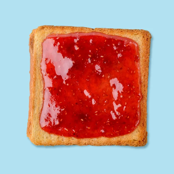 Toast mit Himbeermarmelade — Stockfoto