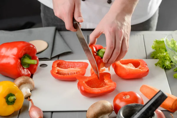 Paprika skär tips — Stockfoto