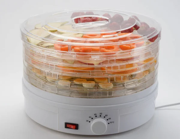 Electric dehydrator packed with fruits — Stock Photo, Image