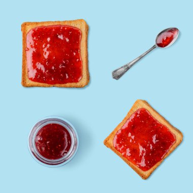 Ahududu reçeli ile tost