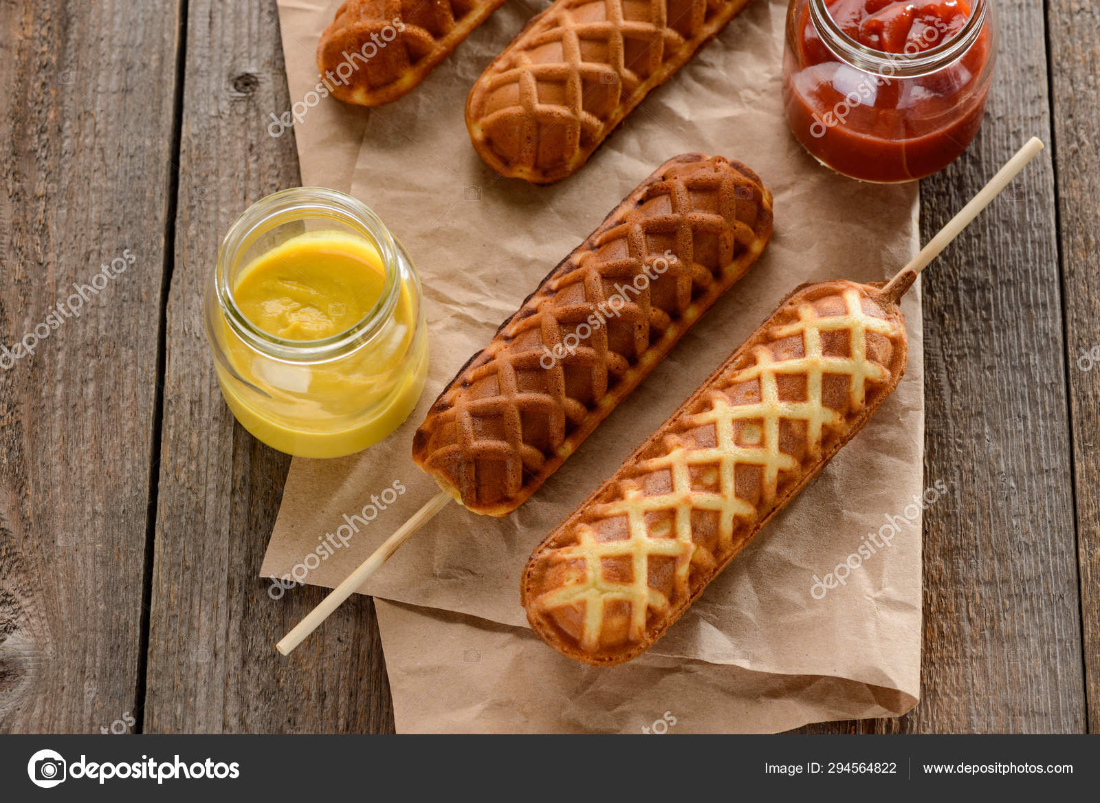 Waffle Corn Dogs Stock Photo C Ygphoto 294564822