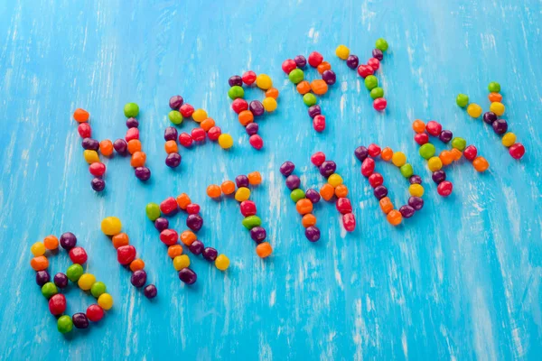 Bright Happy urodziny z cukierki — Zdjęcie stockowe