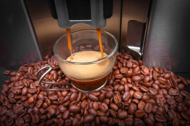 Kahve, kahve kiriş arka plan yapma espresso makinesi