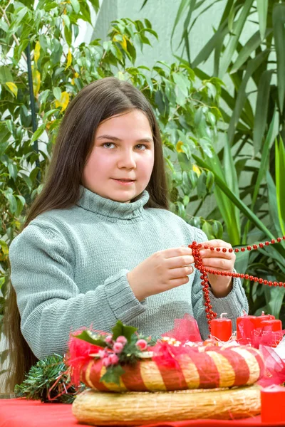 Joven Familia Feliz Prepara Para Las Celebraciones Navidad Adviento — Foto de Stock