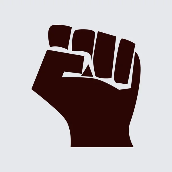 Icono Mano Fuerte Black Lives Matter Símbolo Moderno Simple Vector — Vector de stock