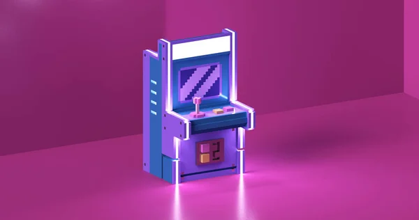 Retro Arcade Vídeo Game Console Render Ilustração — Fotografia de Stock