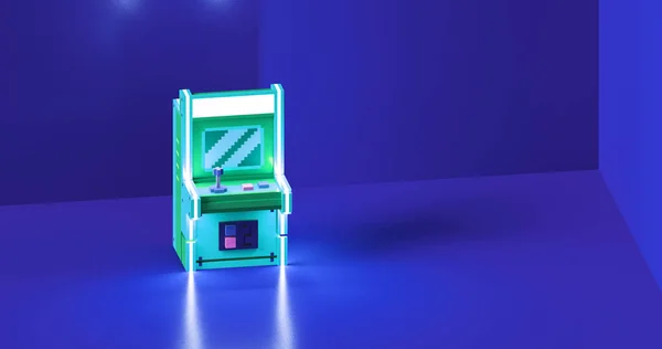 Retro Arcade Vídeo Game Console Render Ilustração Capa Miniatura — Fotografia de Stock