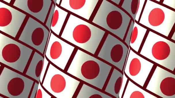 Japón Bandera Animación Miniatura Cubierta Introducción Redes Sociales — Vídeo de stock