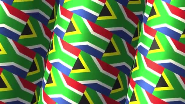South Africa Flag Animation Thumbnail Cover Intro Social Media — Stock Video