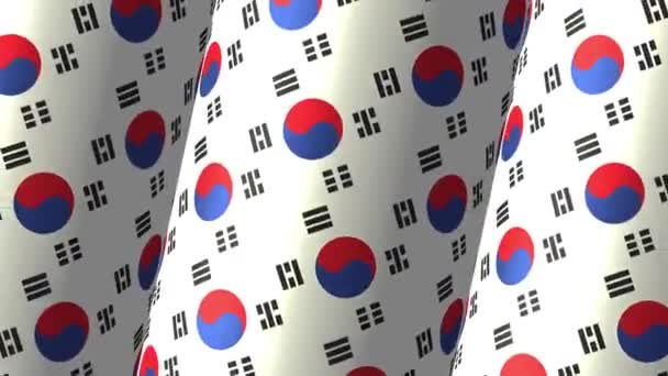 South Korea Flag Animation Thumbnail Cover Intro Social Media — Stock Video