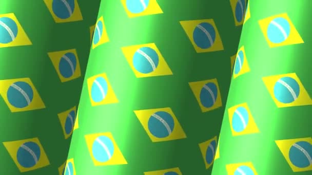巴西国旗动画缩略图覆盖介绍社交媒体4K — 图库视频影像