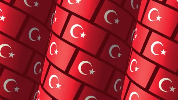 Türkei Flagge Animation Thumbnail Cover Intro Social Media — Stockvideo